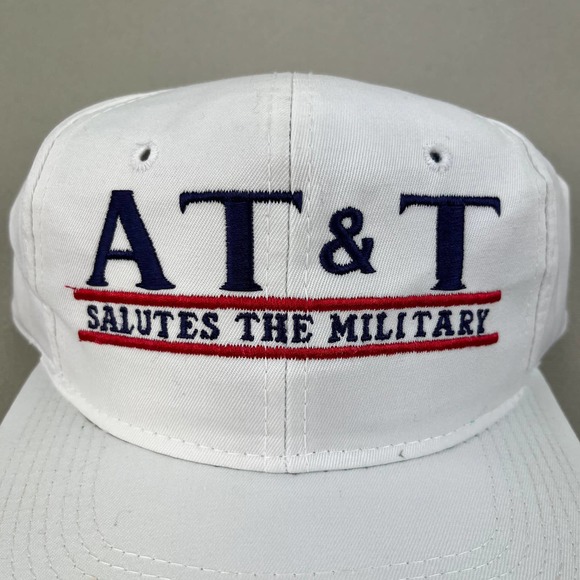Vintage The Game AT&T Snapback Hat Adult White Split Bar Logo Glued Tag 90s - Picture 3 of 7